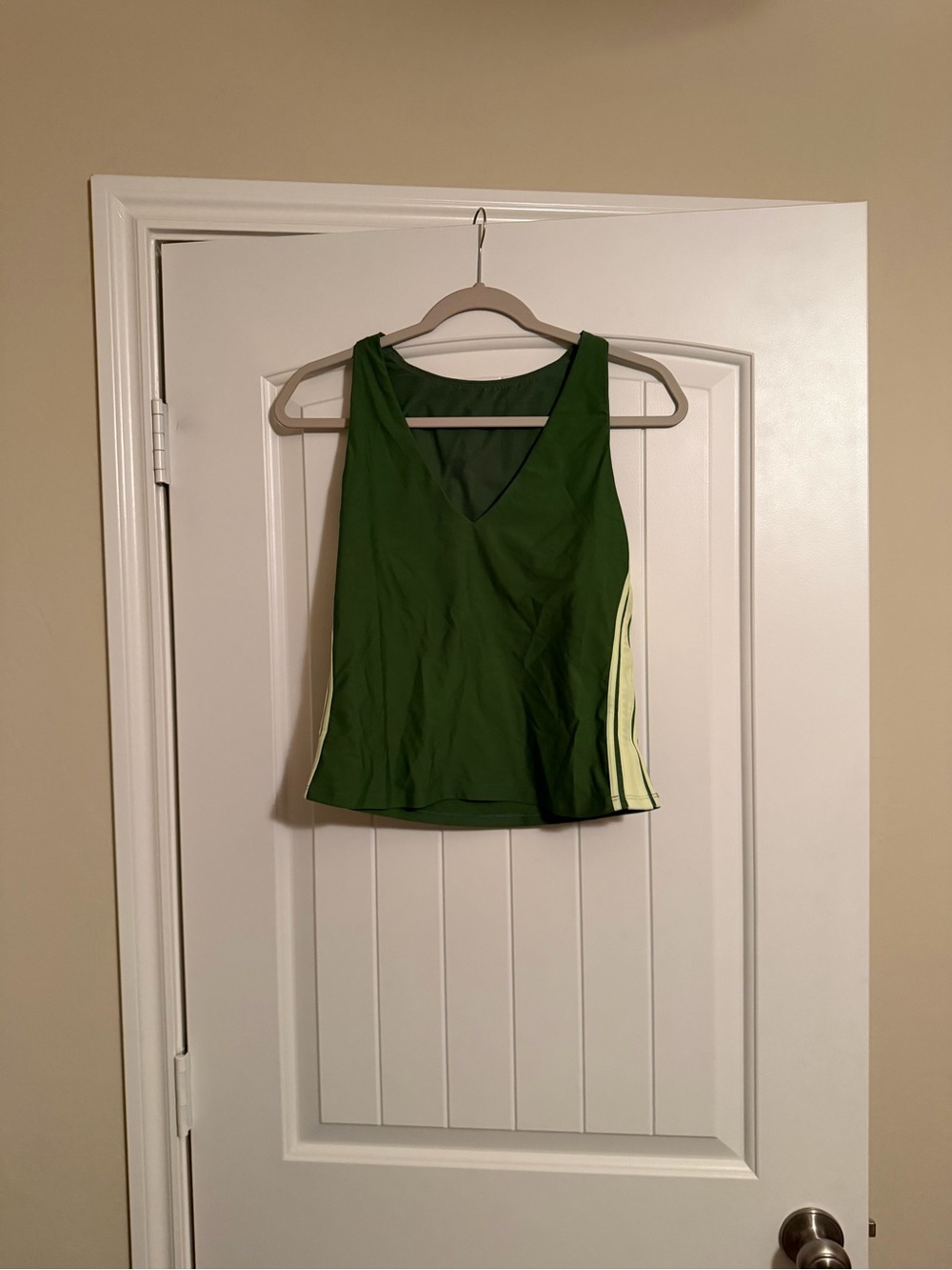 Adore Me Sport Tank Top Medium Green Lime Striped Activewear Workout